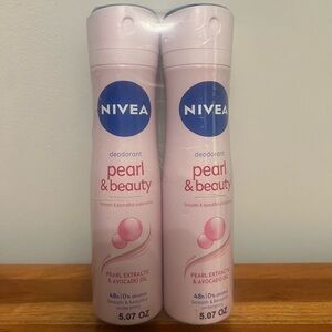 2 Pack (5 oz each) NIVEA 48HR Pearl & Beauty Women's Deodorant Spray EXP 2/2027